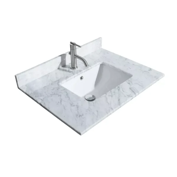 Single Countertop -White Carrara Marble with Undermount Square Sink